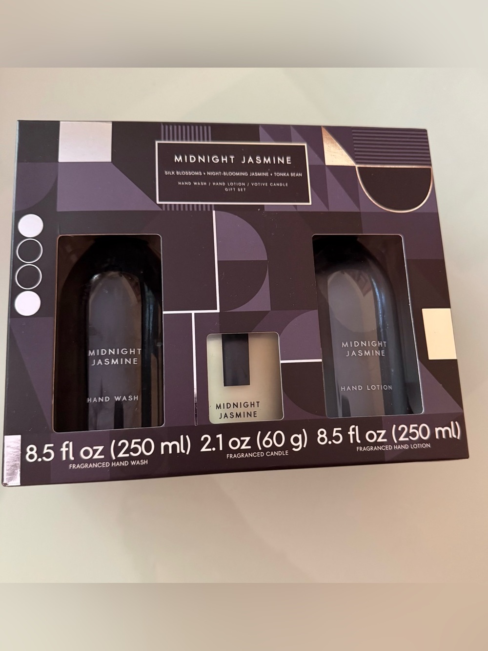Midnight Jasmine Hand Wash, Lotion & Candle Gift Set NIB